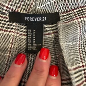 Forever 21 Checkered Jacket in Black, White, and Red